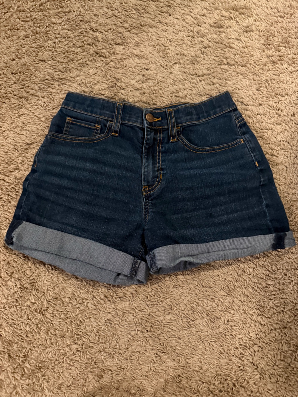 Old Navy Dark Blue Rolled Cuff Denim Shorts
